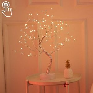 108 LED's Koperdraad Wire Table Lamp Creative Decoratie Touch Control Night Light (Warm Wit Licht)