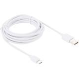 HAWEEL Hoge snelheid Micro USB naar USB Data Sync laad kabel voor Samsung Galaxy S6 / S5 / S IV  LG  HTC  Kabel lengte: 3 meter (wit)