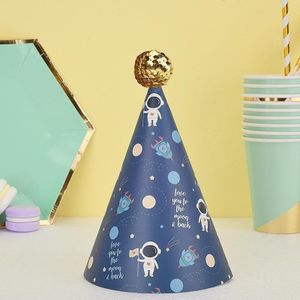 20 PCS Cute Kinderen Bronzing Verjaardag Hoeden Cake Bakken Decoratie Party Hoeden Golden Ball Cap Spaceman
