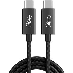 PD 100W USB-C / TYPE-C tot USB-C / Type-C Thunderbolt 4 Volledige gegevenskabel  Kabellengte: 2m (zwart en grijs mesh)