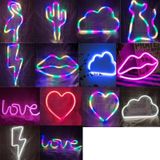 Neon LED Modellering Lamp Decoratie Nachtlampje  Voeding: USB (kleurrijke lipprint)