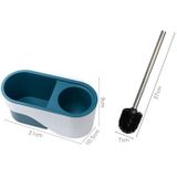 Toilet Borstel Long Handle Gratis Ponsen Muur gemonteerde Household Toilet Cleaning Brush (Elegant Grijs)