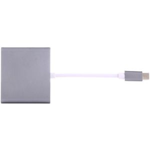 USB-C / Type-C 3.1 mannetje naar USB-C / Type-C 3.1 vrouwtje & HDMI vrouwtje & USB 3.0 vrouwtje Adapter voor MacBook 12 / Chromebook Pixel 2015 (zilverkleurig)