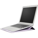 PU-leer Ultra-dunne envelope bag laptoptas voor MacBook Air / Pro 11 inch  met standfunctie(Licht paars)