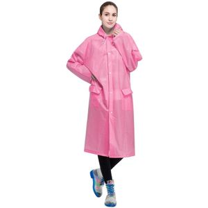 Mode volwassen lichtgewicht EVA transparante matte regenjas grote hoed met Pocket Size: M (roze)