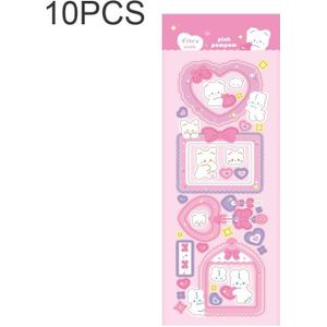 10 STKS Pompon Serie Laser Sticker Hand Account Waterdicht Huisdier Leuke Sticker (Roze)