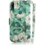 3D gekleurde tekening aquarel bloem patroon horizontale Flip lederen case voor Huawei P Smart Z/Y9 Prime 2019/Nova 5i  met houder & kaartsleuven & portemonnee