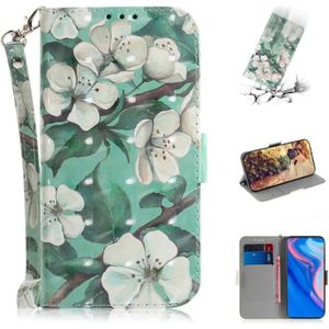 3D gekleurde tekening aquarel bloem patroon horizontale Flip lederen case voor Huawei P Smart Z/Y9 Prime 2019/Nova 5i  met houder & kaartsleuven & portemonnee