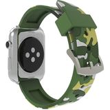 Voor Apple Watch serie 3 & 2 & 1 38mm Fashion Camouflage patroon siliconen horloge Strap(Green)