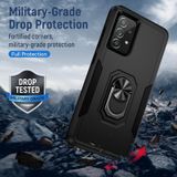 Voor Samsung Galaxy A52 5G / 4G Pioneer Armor Heavy Duty PC + TPU Houder Phone Case (Black)