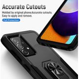 Voor Samsung Galaxy A52 5G / 4G Pioneer Armor Heavy Duty PC + TPU Houder Phone Case (Black)