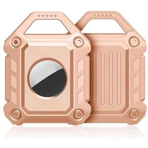 Armor Anti-kras Schokbestendige TPU Beschermende Cover Case met Sleutelhanger Klittenband voor AirTag (Tender Pink)