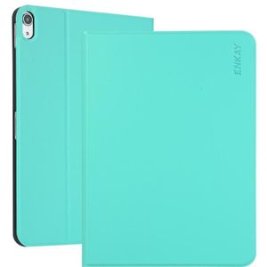 Voor iPad 10e Gen 10.9 2022 ENKAY PC Back Cover Smart Leather Tablet Case met Pen Slot & Holder(Cyaan)