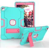 Contrast Kleur Robot Silicone + PC Tablet Case Voor iPad 6/iPad Pro 9.7 2016 (Mint Groen + Rose Rood)