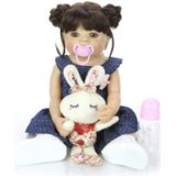 Siliconen lichaam levensechte meisje Baby Doll waterdichte Toy Kid verjaardagsgift (bruine ogen)