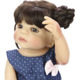 Siliconen lichaam levensechte meisje Baby Doll waterdichte Toy Kid verjaardagsgift (bruine ogen)