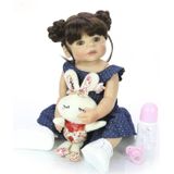 Siliconen lichaam levensechte meisje Baby Doll waterdichte Toy Kid verjaardagsgift (bruine ogen)