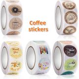 5 stks Pearl Milk Tea Cup Dank u Sticker Coffee Shop Sealing Sticker  Grootte: 2.5cm / 1 inch (HA025)