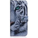 Tiger patroon gekleurde tekening horizontale Flip lederen case voor Huawei mate 20 lite  met houder & card slots & portemonnee
