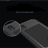 LOVE MEI krachtige stofdicht Shockproof anti-slip metaal + siliconen combinatie Case voor iPhone XR(Black)