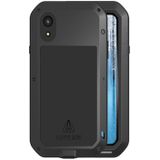 LOVE MEI krachtige stofdicht Shockproof anti-slip metaal + siliconen combinatie Case voor iPhone XR(Black)