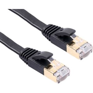 1 5 m CAT7 10 Gigabit intrekbare platte Ethernet RJ45 netwerk LAN-kabel (zwart)