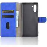 Voor Samsung Galaxy Note10 Solid Color Skin Feel Magnetic Buckle Horizontal Flip Calf Texture PU Leather Case met Holder & Card Slots & Wallet(Blue)