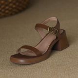 Zomer plateau halfhoge open teen sandalen  maat: 34