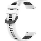 Voor Amazfit GTR 3 22MM sport tweekleurige siliconen horlogeband (wit + zwart)