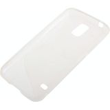 Samsung Galaxy S5 / G900 anti-slip S-vormig beschermend TPU back cover Hoesje (transparant)