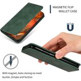 Retro huid voelen Business magnetische horizontale Flip lederen case voor Samsung Galaxy A70 (Army Green)