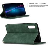 Retro huid voelen Business magnetische horizontale Flip lederen case voor Samsung Galaxy A70 (Army Green)