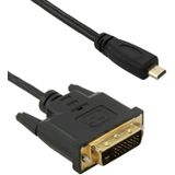 Micro HDMI (Type-D) mannetje naar DVI 24+1 Pin mannetje Adapter kabel  Lengte: 1.8 meter