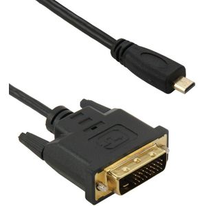 Micro HDMI (Type-D) mannetje naar DVI 24+1 Pin mannetje Adapter kabel  Lengte: 1.8 meter