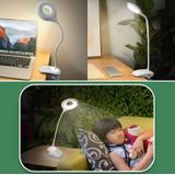 TGX-770 3-grade helderheid Touch Dimmer LED bureaulamp  28 LEDs flexibele Goose nek holle Ring ontwerp oog bescherming lichtinstallatie met Clip & kleine nacht licht functie