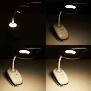TGX-770 3-grade helderheid Touch Dimmer LED bureaulamp  28 LEDs flexibele Goose nek holle Ring ontwerp oog bescherming lichtinstallatie met Clip & kleine nacht licht functie