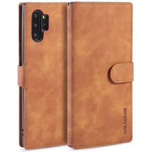 Dg. MING retro olie kant horizontale flip case met houder & kaartsleuven & portemonnee voor Galaxy Note 10 + (Brown)