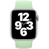 For Apple Watch Series 6 & SE & 5 & 4 40mm / 3 & 2 & 1 38mm Solid Color Elastic Silicone Replacement Wrist Strap Watchband  Size:L 156mm (Green)