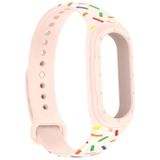 Voor Xiaomi Mi Band 8 ENKAY Hat-Prince Full Coverage Screen Protector + Verstelbare Silicone Sport Loop Strap Watch Band(Roze)