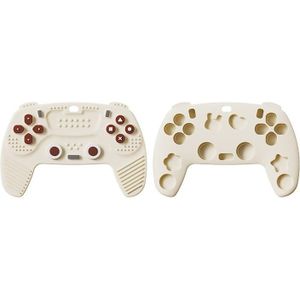 Siliconen Game Pad Baby Bijtring Speelgoed Kauwspeeltje voor Baby 6-12 Maanden (Beige)