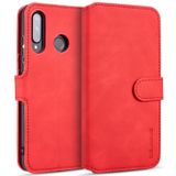 Dg. MING retro olie kant horizontale flip case met houder & kaartsleuven & portemonnee voor Huawei P30 Lite (rood)