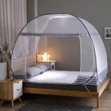 Rits Dubbele deur gratis installatie draad Yurt opvouwbare muskietennet  grootte: 150x200x145 cm (Blauw)