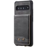 Voor Galaxy S10 5G Vertical Flip Shockproof Leather Protective Case met Long Rope  Support Card Slots & Bracket & Photo Holder & Wallet Function(Gray)