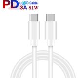 65W Dual PD Type-C + 3 x USB Multi Port-oplader met 3A Type-C naar Type-C datakabel  US-stekker