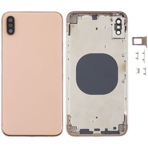 Achtercover met camera lens & SIM-kaart lade & Zijkleutels voor iPhone XS Max (goud)