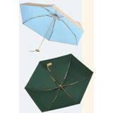 Kleine gouden paraplu titanium legering platte paraplu mini zon en regen paraplu sunshade (sky-blue)
