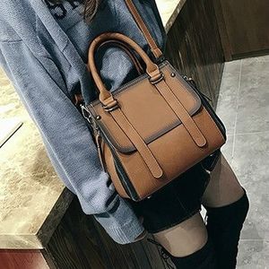 Vintage handtassen voor vrouwen vrouwelijke merk lederen handtas kleine tassen Lady schoudertassen casual (bruin)