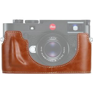 1/4 inch draad PU lederen camera half Case Base voor Leica M10 (bruin)
