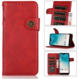 Voor Samsung Galaxy S21 Ultra 5G KHAZNEH Dual-Splicing Cowhide Texture Horizontale Flip Lederen Hoesje met houder & kaart slots & portemonnee & lanyard (rood)
