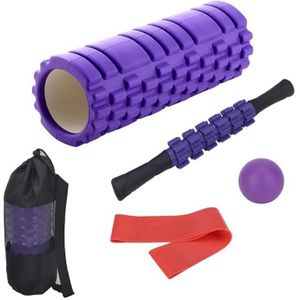 45cm 5 stks/set EVA Hollow Foam Roller Spier Ontspanning Roller Yoga Kolom Set Fitness Apparatuur (Paars)